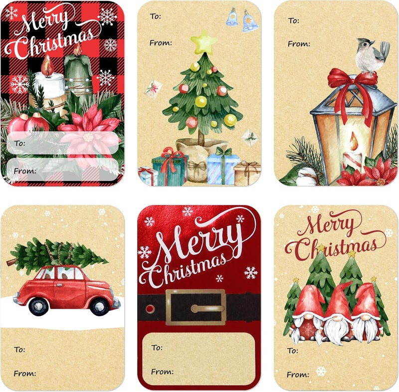 DreamBuilt Christmas Gift Tags, 120 PCS Self Adhesive Gift Stickers, 2"x3" to from Christmas Name Tags, Decorative Stickers for Presents - Image 1